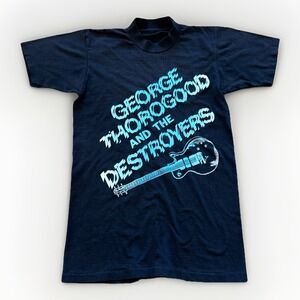 Vintage George Thorogood and the Destroyers Shirt Mens S Black 80s Rock